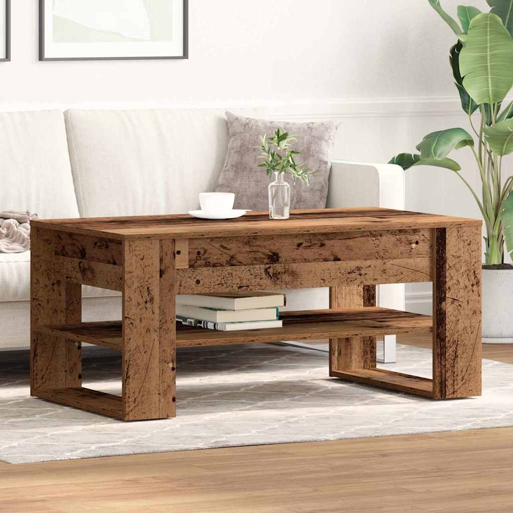 Salontafel Oud Hout 102 x 55 x 45 cm Bewerkt hout is nu te koop bij PeponiXL, paradijselijk wonen!