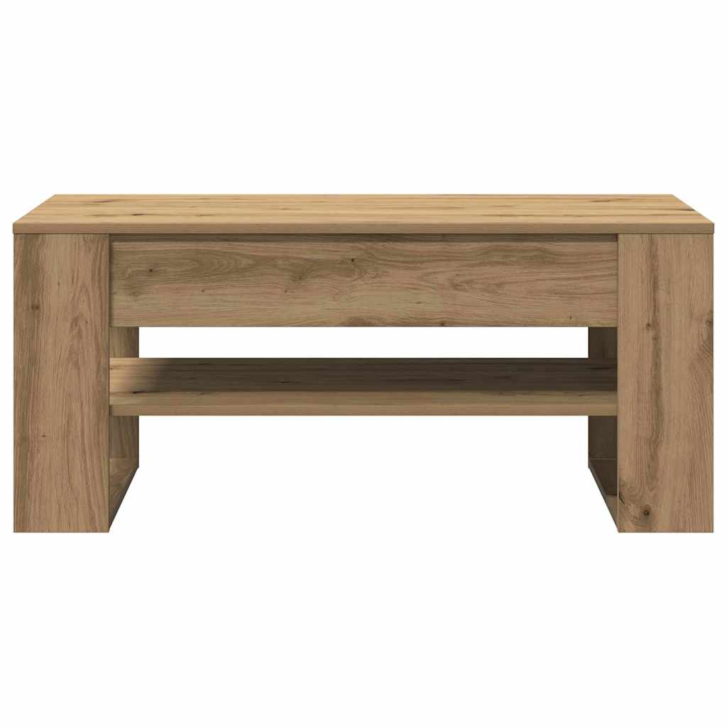 Salontafel Artisan Eiken 102 x 55 x 45 cm Bewerkt hout is nu te koop bij PeponiXL, paradijselijk wonen!