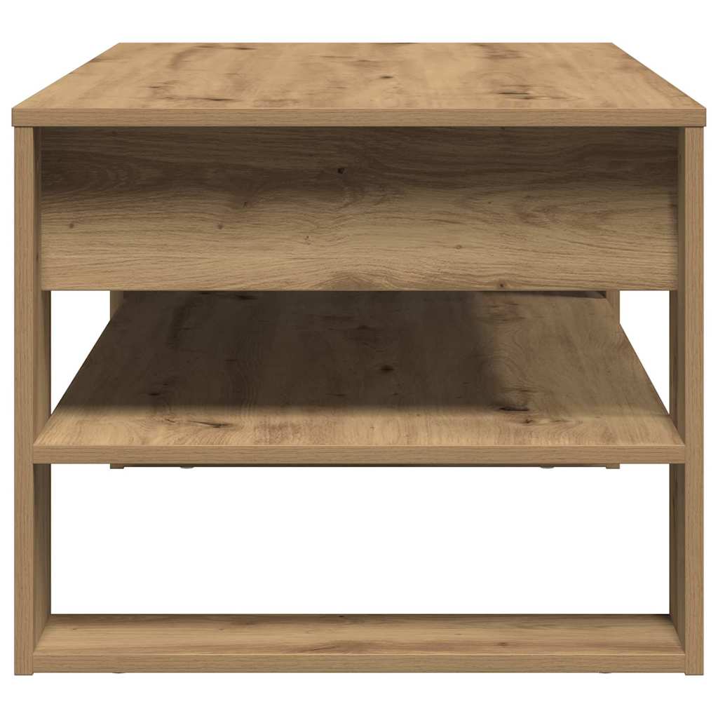 Salontafel Artisan Eiken 102 x 55 x 45 cm Bewerkt hout is nu te koop bij PeponiXL, paradijselijk wonen!