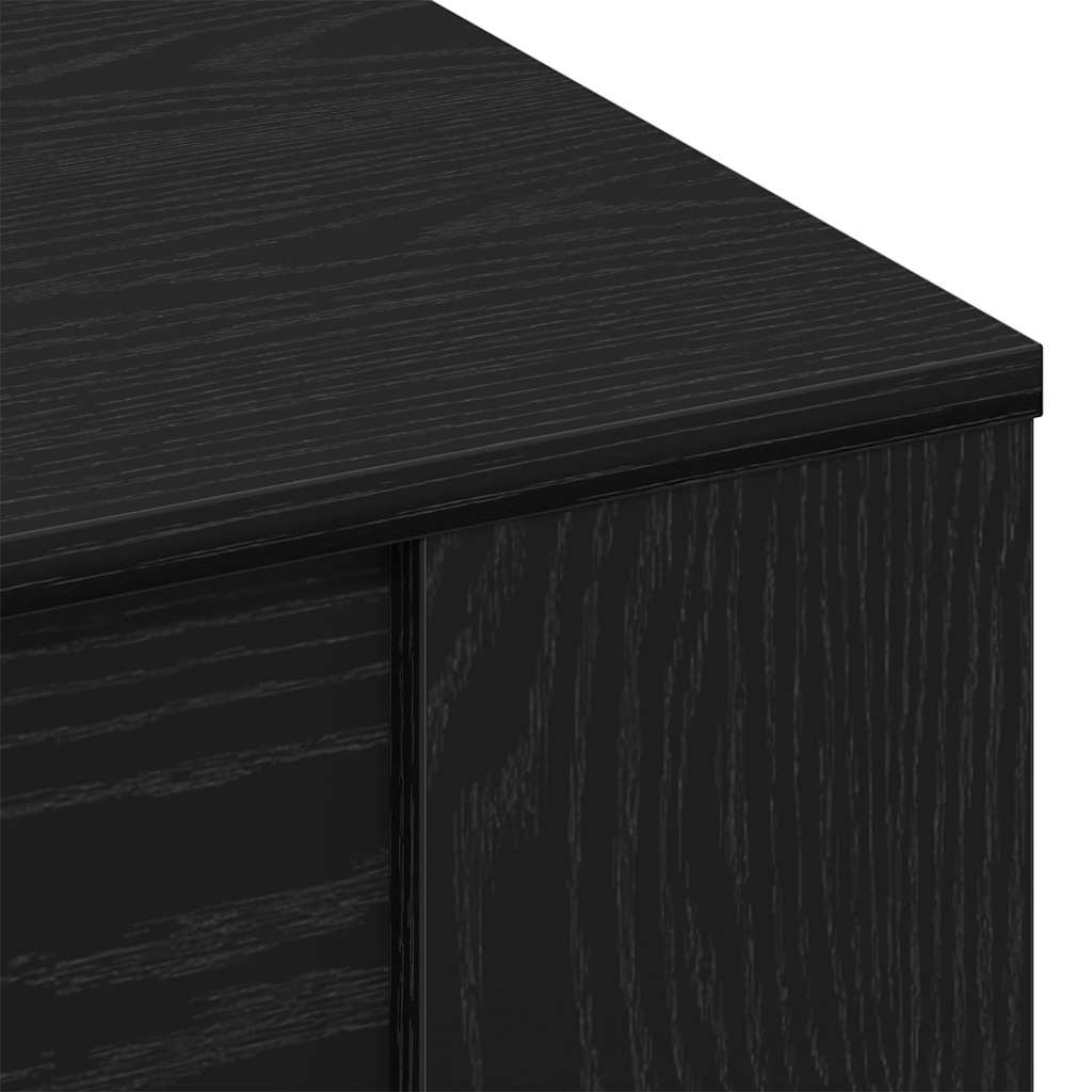 Salontafel Zwart Eiken 102 x 55 x 45 cm Bewerkt hout is nu te koop bij PeponiXL, paradijselijk wonen!