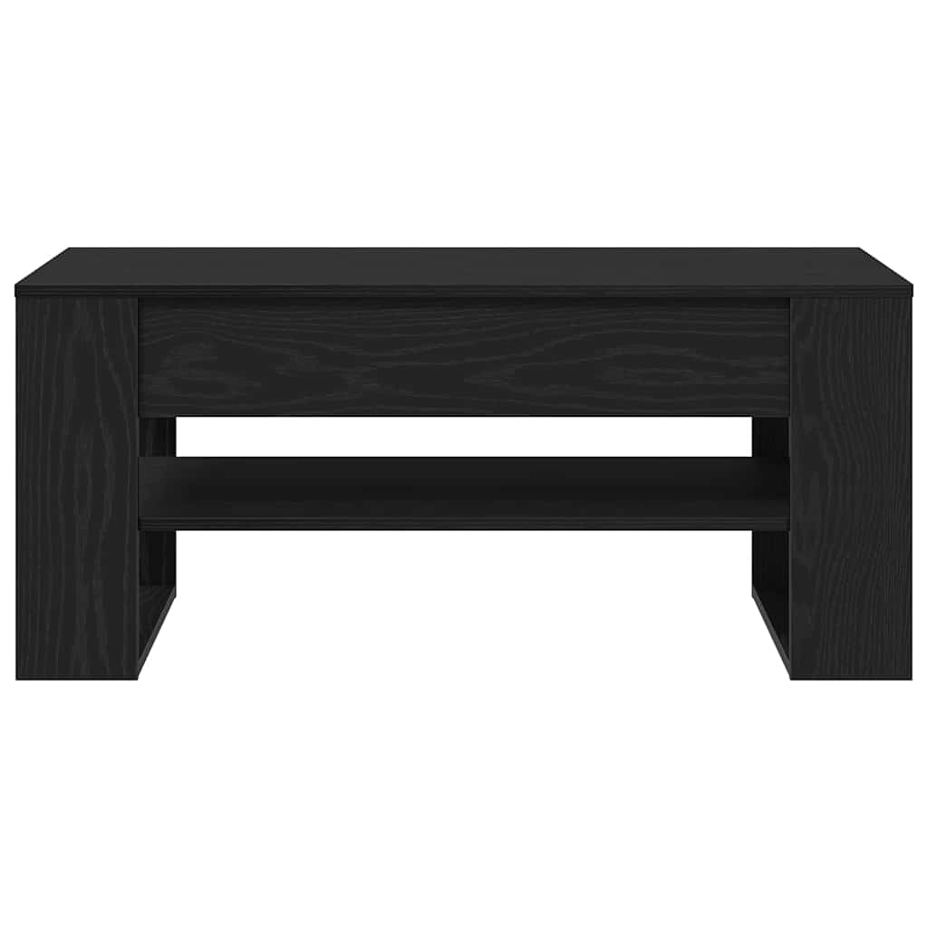 Salontafel Zwart Eiken 102 x 55 x 45 cm Bewerkt hout is nu te koop bij PeponiXL, paradijselijk wonen!
