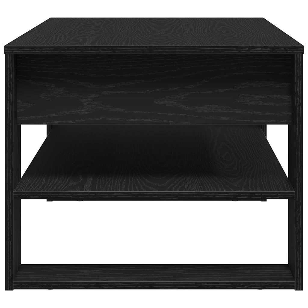 Salontafel Zwart Eiken 102 x 55 x 45 cm Bewerkt hout is nu te koop bij PeponiXL, paradijselijk wonen!