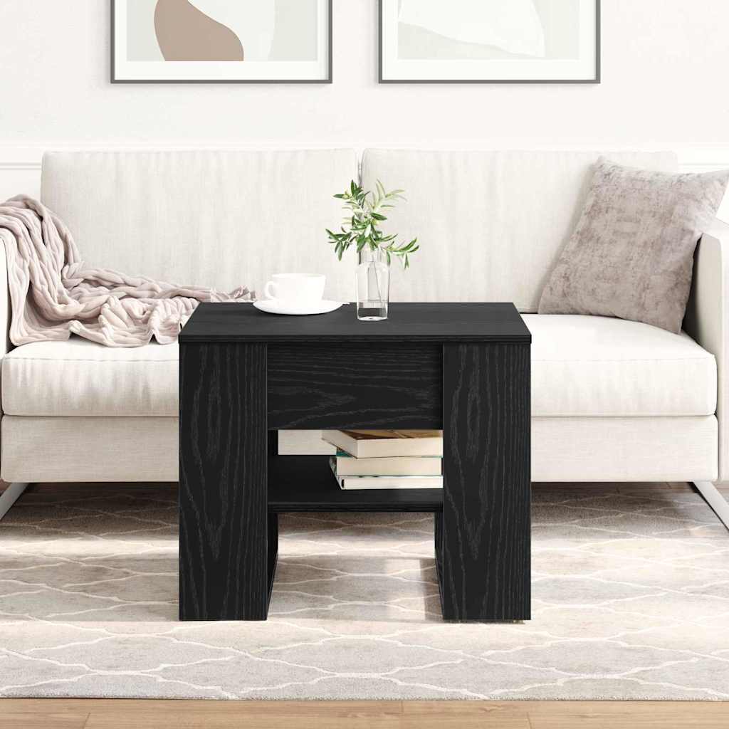 Salontafel Zwart Eiken 55,5 x 55 x 45 cm Bewerkt hout is nu te koop bij PeponiXL, paradijselijk wonen!