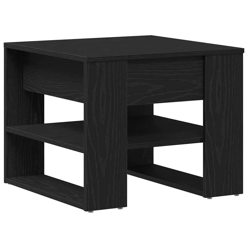 Salontafel Zwart Eiken 55,5 x 55 x 45 cm Bewerkt hout is nu te koop bij PeponiXL, paradijselijk wonen!