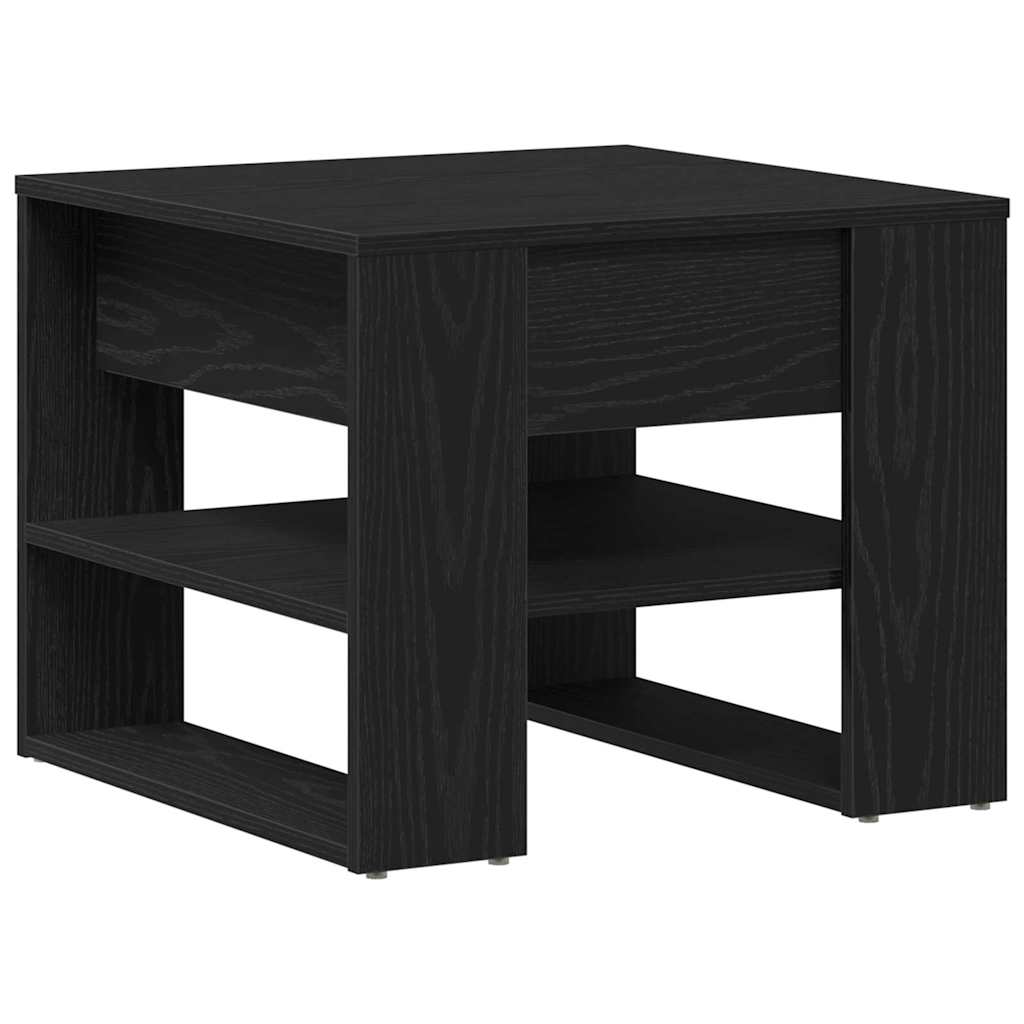 Salontafel Zwart Eiken 55,5 x 55 x 45 cm Bewerkt hout is nu te koop bij PeponiXL, paradijselijk wonen!