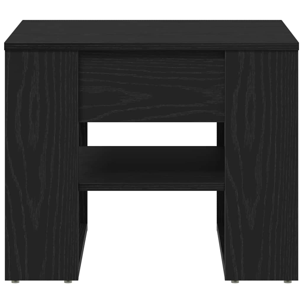 Salontafel Zwart Eiken 55,5 x 55 x 45 cm Bewerkt hout is nu te koop bij PeponiXL, paradijselijk wonen!