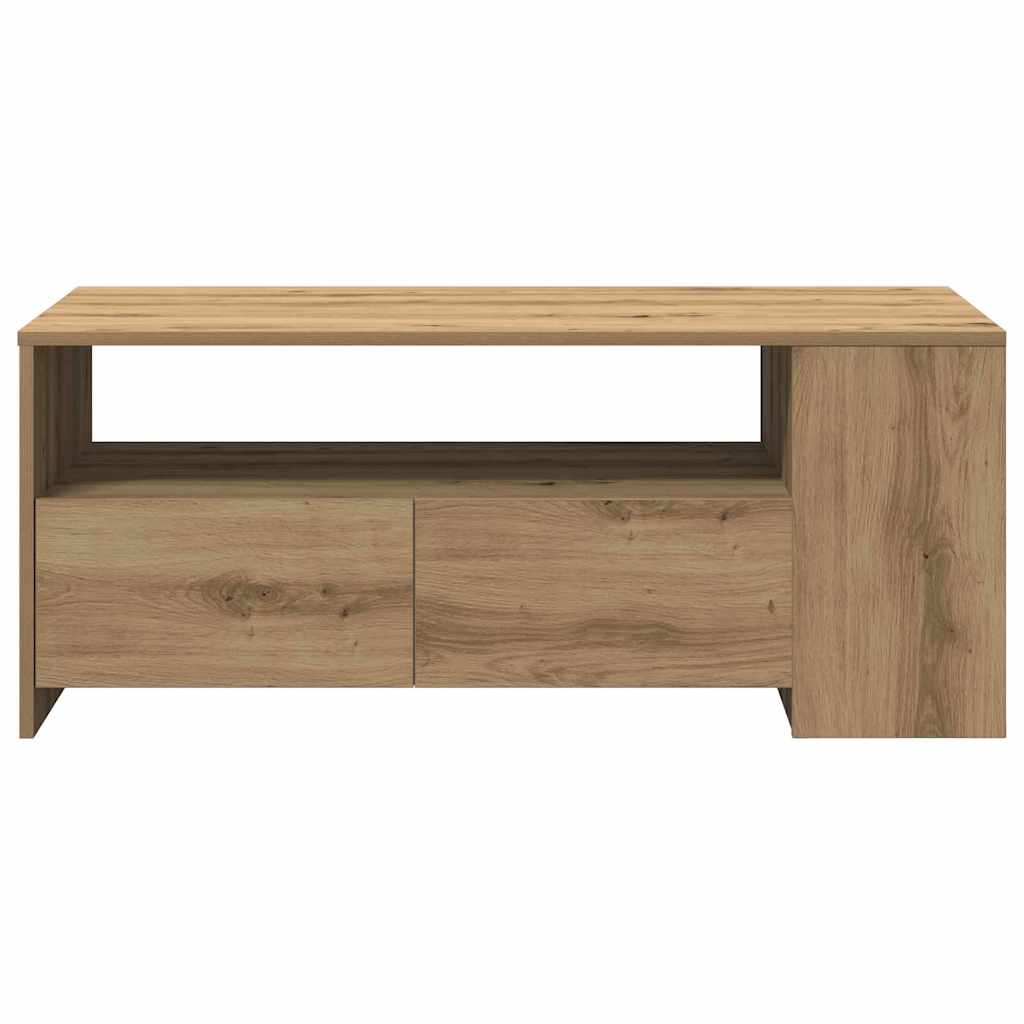 Salontafel Artisan Eiken 102 x 55 x 43,5 cm Bewerkt hout is nu te koop bij PeponiXL, paradijselijk wonen!