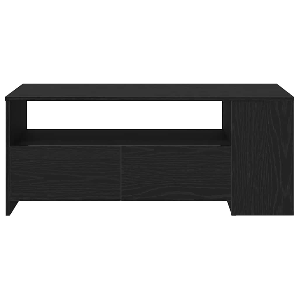 Salontafel met lade Zwart Eiken 102 x 55 x 43,5 cm Bewerkt hout is nu te koop bij PeponiXL, paradijselijk wonen!