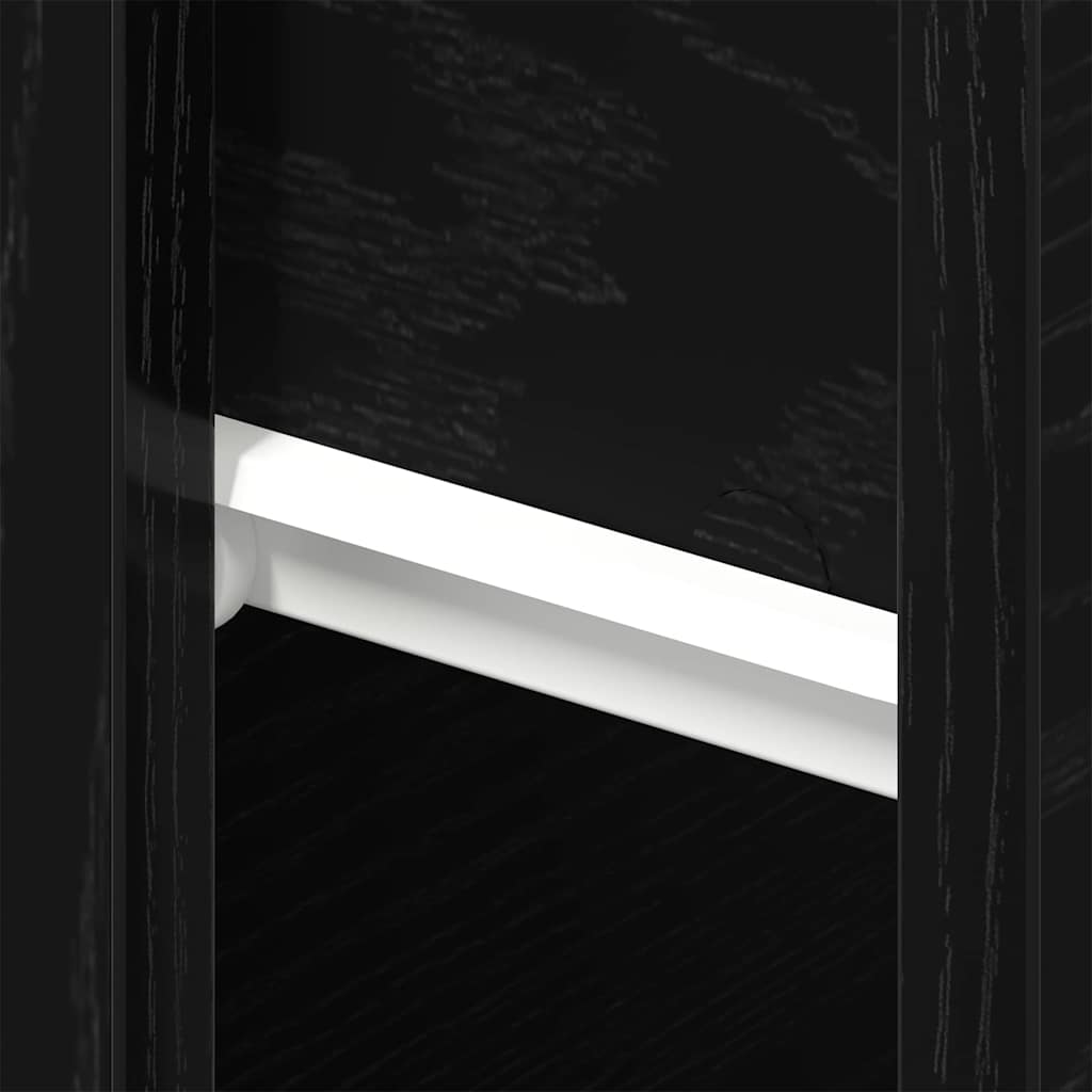 Nachtkastje met lade Zwart Eiken 46 x 30 x 30 cm Bewerkt hout is nu te koop bij PeponiXL, paradijselijk wonen!