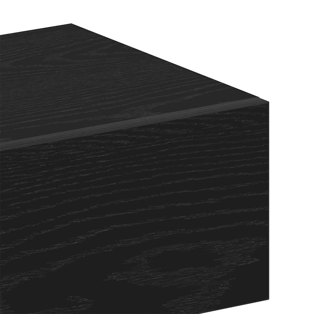 Nachtkastje 2 pcs Zwart Eiken 46 x 30 x 30 cm Bewerkt hout is nu te koop bij PeponiXL, paradijselijk wonen!