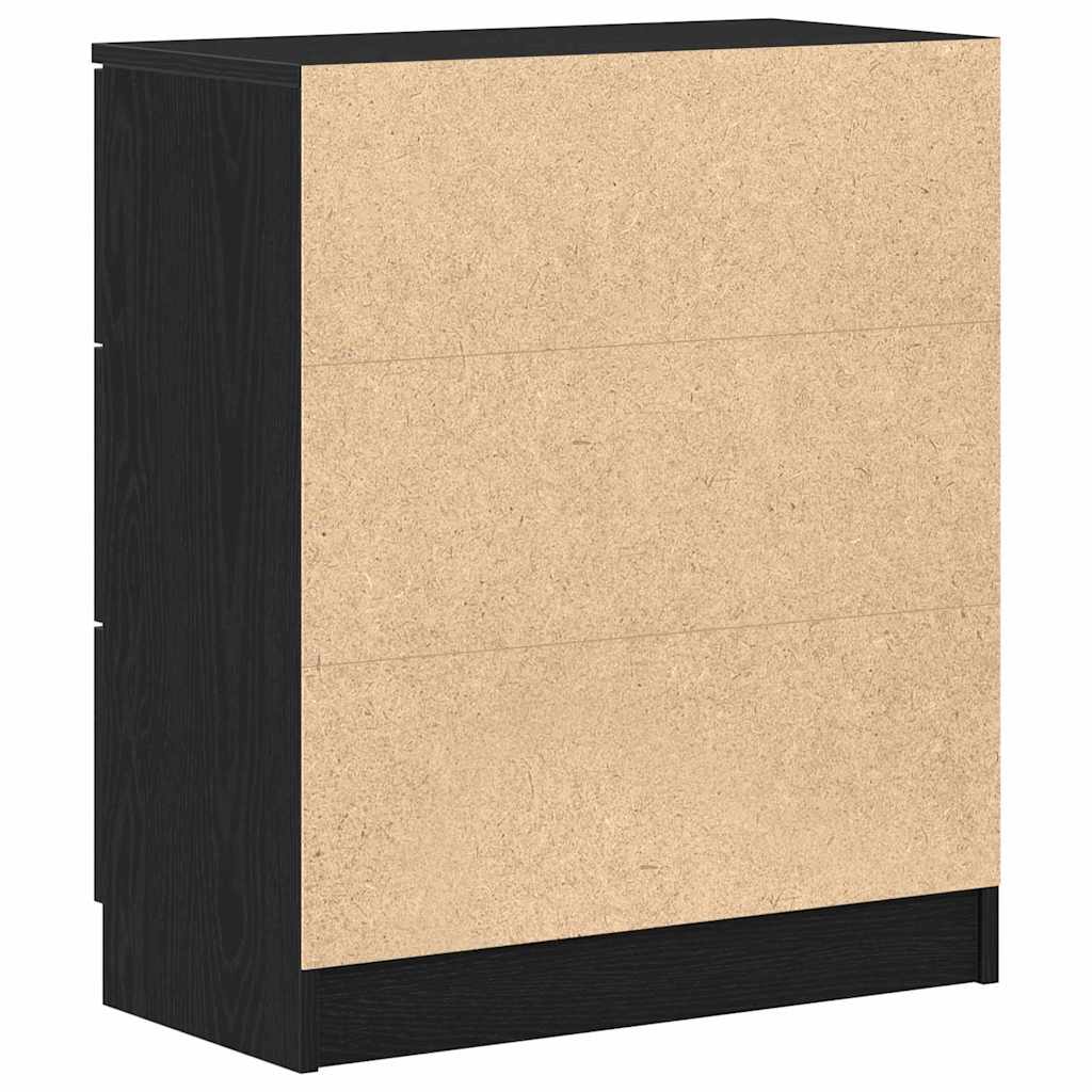Dressoir met lade Zwart Eiken 60 x 30 x 70 cm Bewerkt hout is nu te koop bij PeponiXL, paradijselijk wonen!