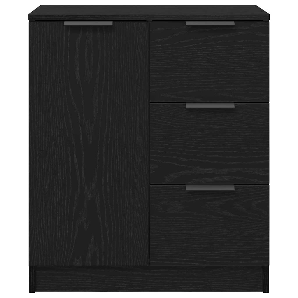 Dressoir met lade Zwart Eiken 60 x 30 x 70 cm Bewerkt hout is nu te koop bij PeponiXL, paradijselijk wonen!