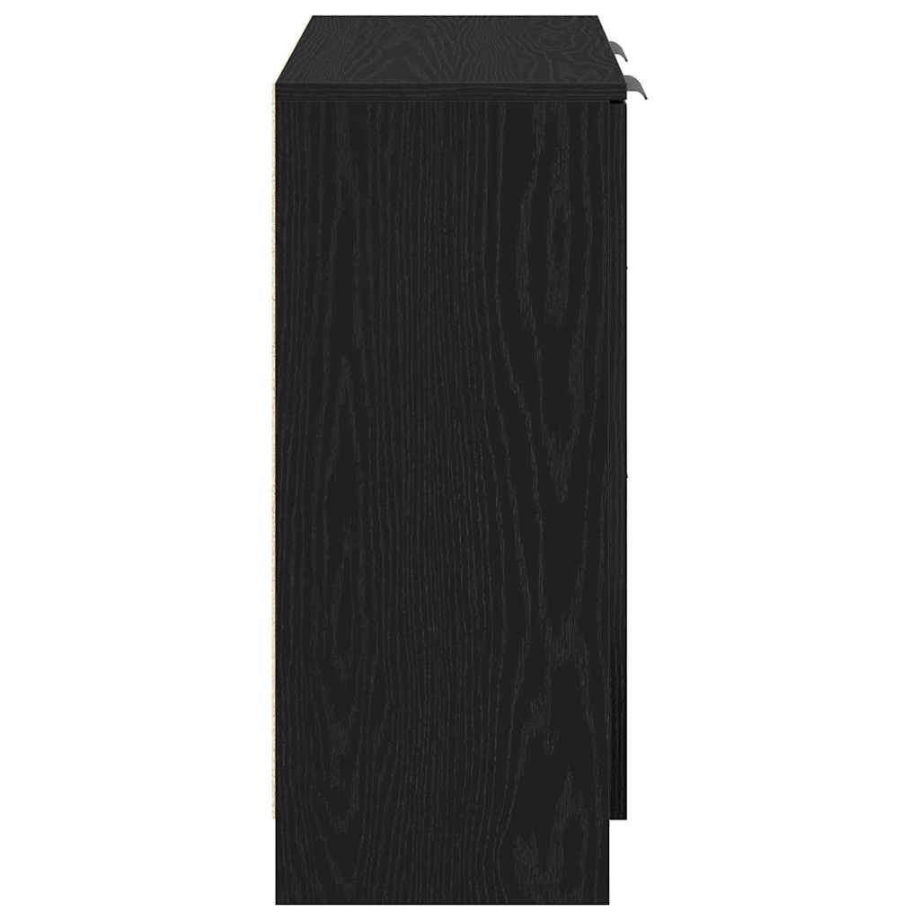 Dressoir met lade Zwart Eiken 60 x 30 x 70 cm Bewerkt hout is nu te koop bij PeponiXL, paradijselijk wonen!