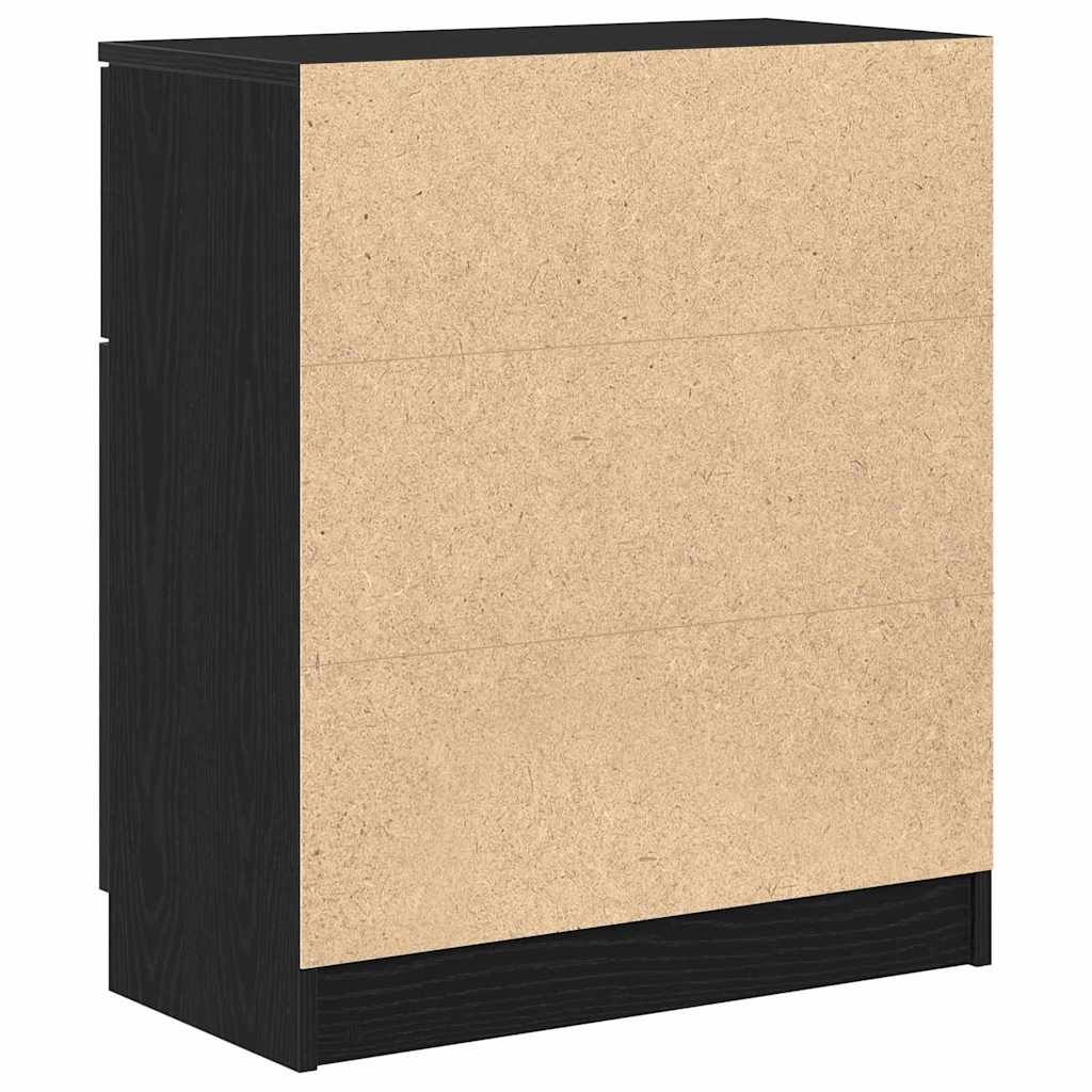 Dressoir met lade Zwart Eiken 60 x 30 x 70 cm Bewerkt hout is nu te koop bij PeponiXL, paradijselijk wonen!