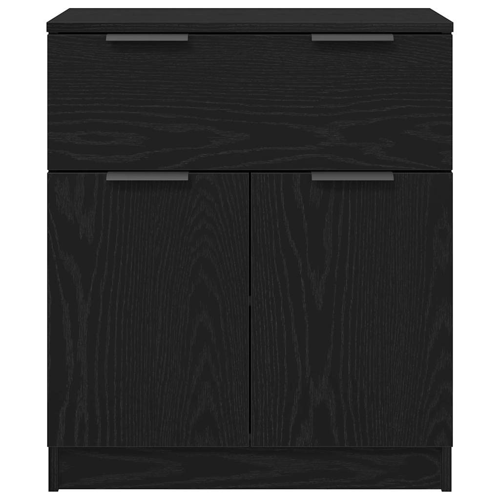 Dressoir met lade Zwart Eiken 60 x 30 x 70 cm Bewerkt hout is nu te koop bij PeponiXL, paradijselijk wonen!