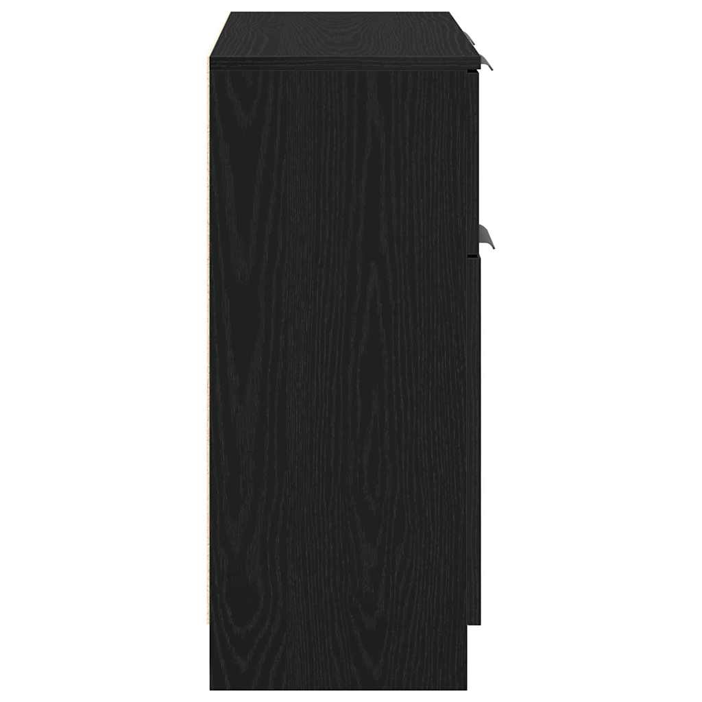 Dressoir met lade Zwart Eiken 60 x 30 x 70 cm Bewerkt hout is nu te koop bij PeponiXL, paradijselijk wonen!