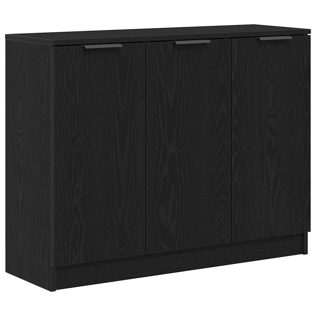 Dressoir Zwart Eiken 90,5 x 30 x 70 cm Bewerkt hout is nu te koop bij PeponiXL, paradijselijk wonen!