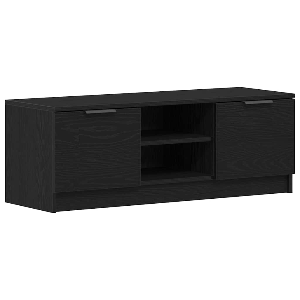 TV-kast Zwart Eiken 102 x 32 x 35.5 cm Bewerkt hout is nu te koop bij PeponiXL, paradijselijk wonen!