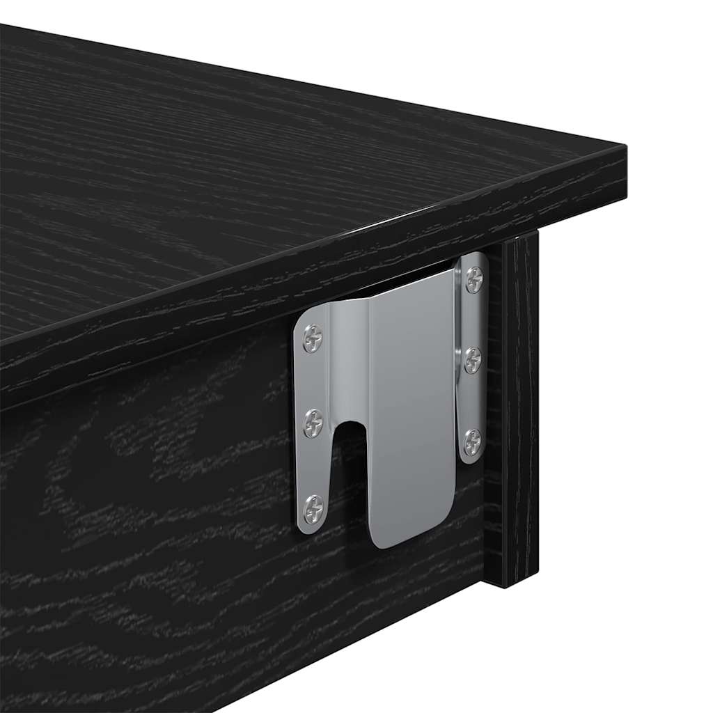 Wandbar Tafel Zwart Eiken 102 x 45 x 103,5 cm Bewerkt hout is nu te koop bij PeponiXL, paradijselijk wonen!
