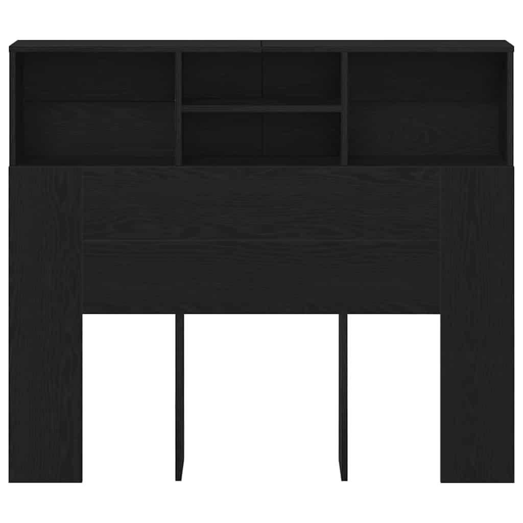 Hoofdeinde kas Zwart Eiken 120 x 19 x 103,5 cm Bewerkt hout is nu te koop bij PeponiXL, paradijselijk wonen!