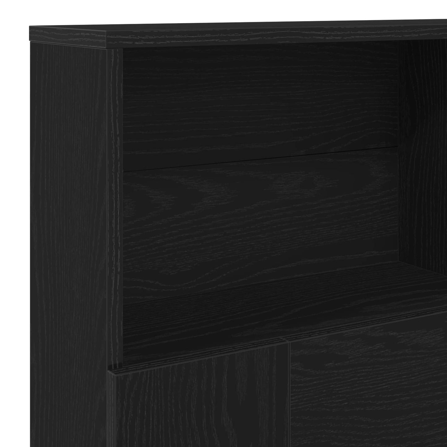 Hoofdeinde kas Zwart Eiken 140 x 19 x 103,5 cm Bewerkt hout is nu te koop bij PeponiXL, paradijselijk wonen!