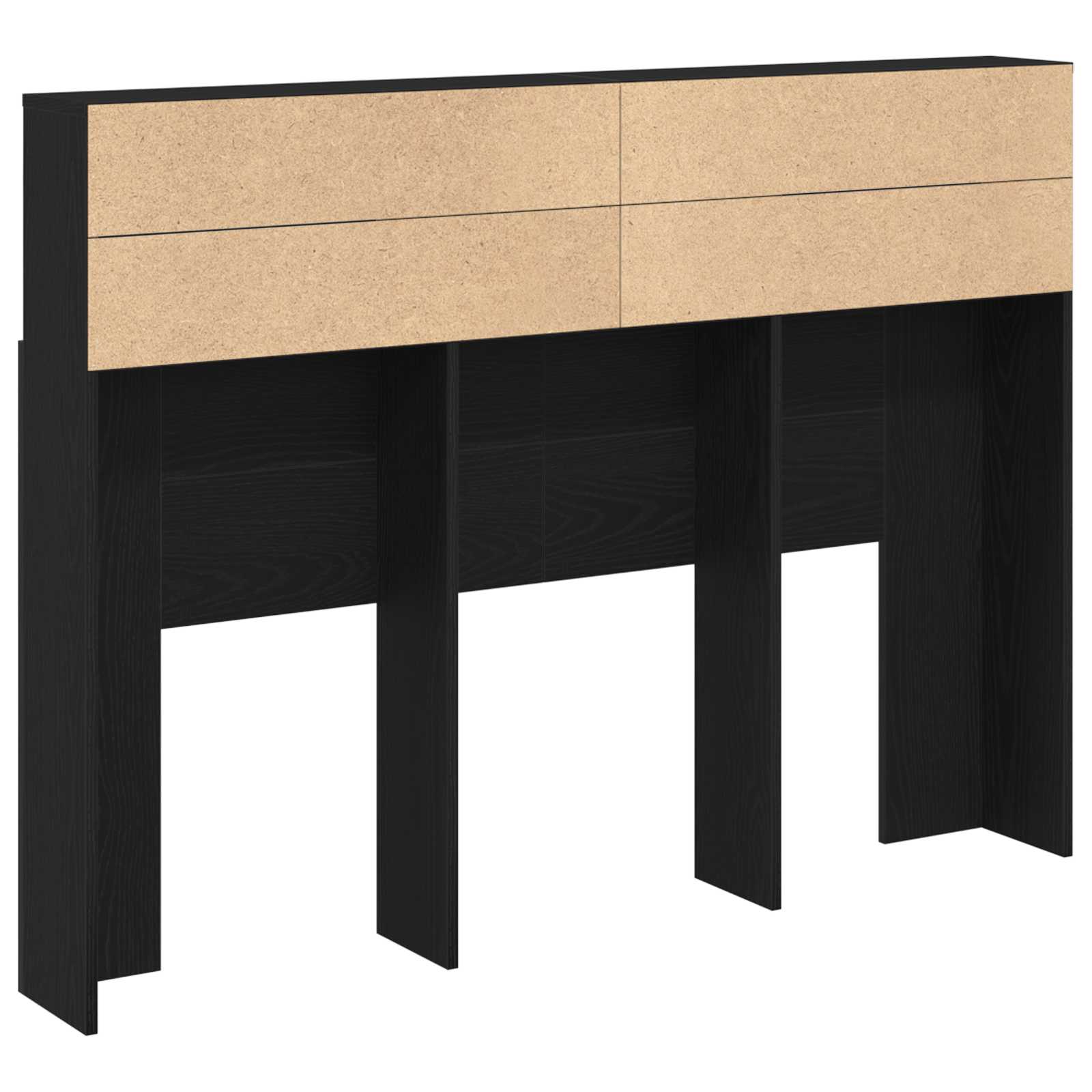 Hoofdeinde kas Zwart Eiken 140 x 19 x 103,5 cm Bewerkt hout is nu te koop bij PeponiXL, paradijselijk wonen!
