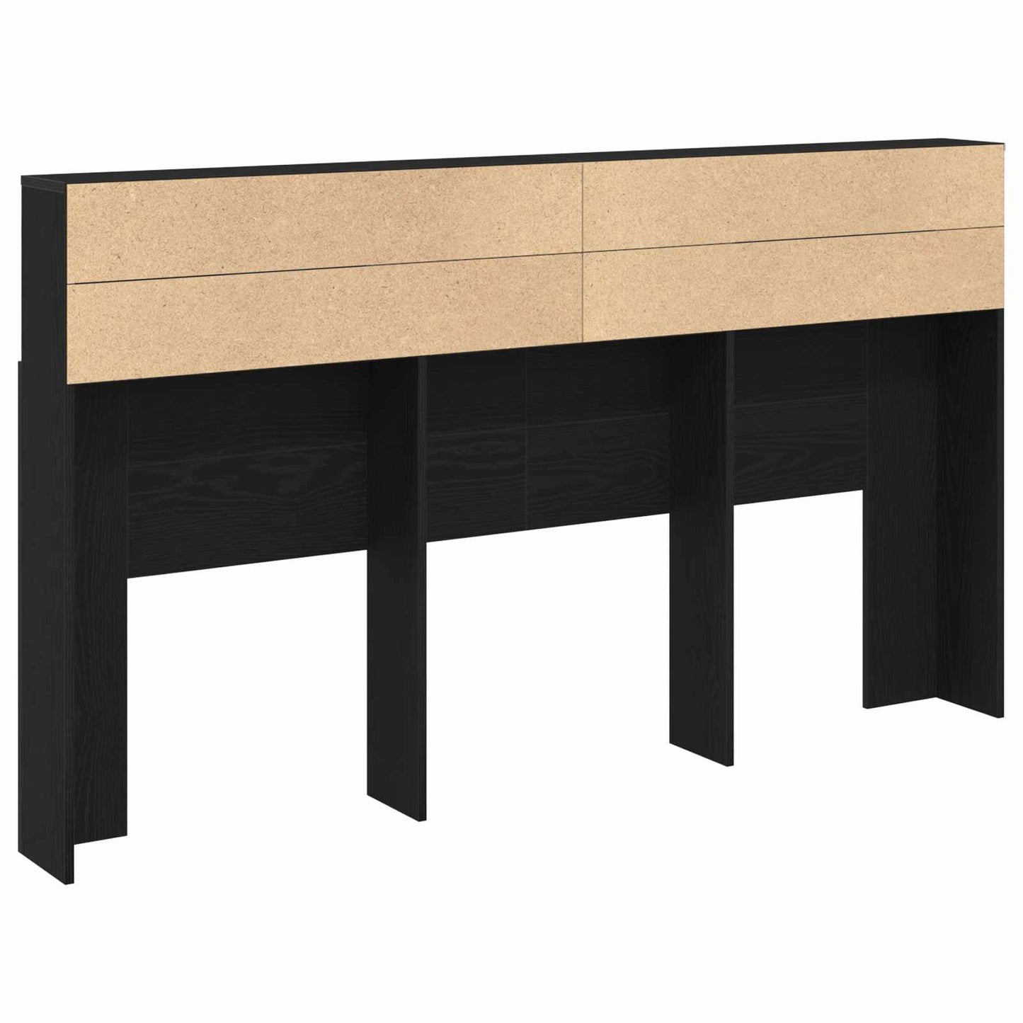 Hoofdeinde kas Zwart Eiken 180 x 19 x 103,5 cm Bewerkt hout is nu te koop bij PeponiXL, paradijselijk wonen!