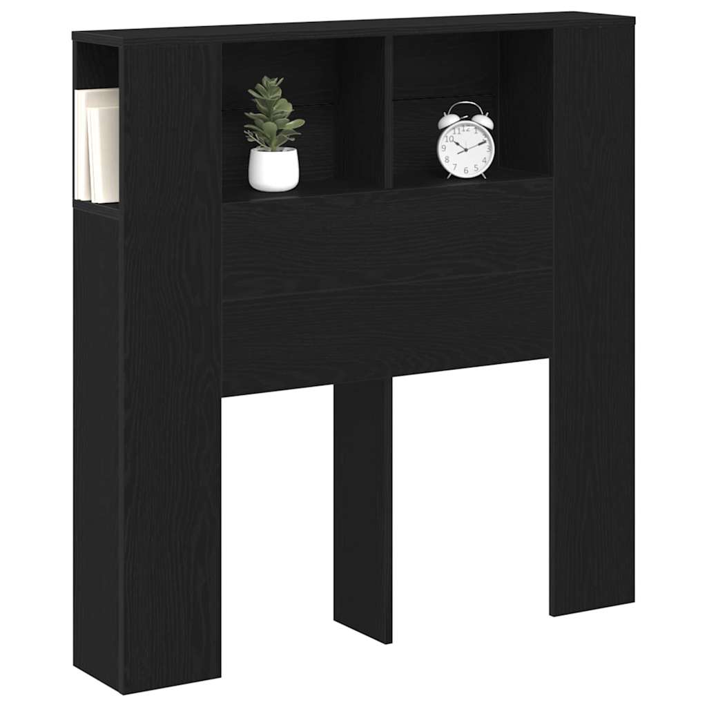 Hoofdeinde kas met plank met opslag Zwart Eiken Bewerkt hout is nu te koop bij PeponiXL, paradijselijk wonen!