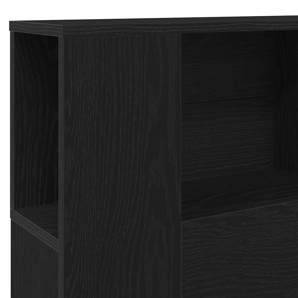 Hoofdeinde kas Zwart Eiken 200 x 18,5 x 102,5 cm Bewerkt hout is nu te koop bij PeponiXL, paradijselijk wonen!