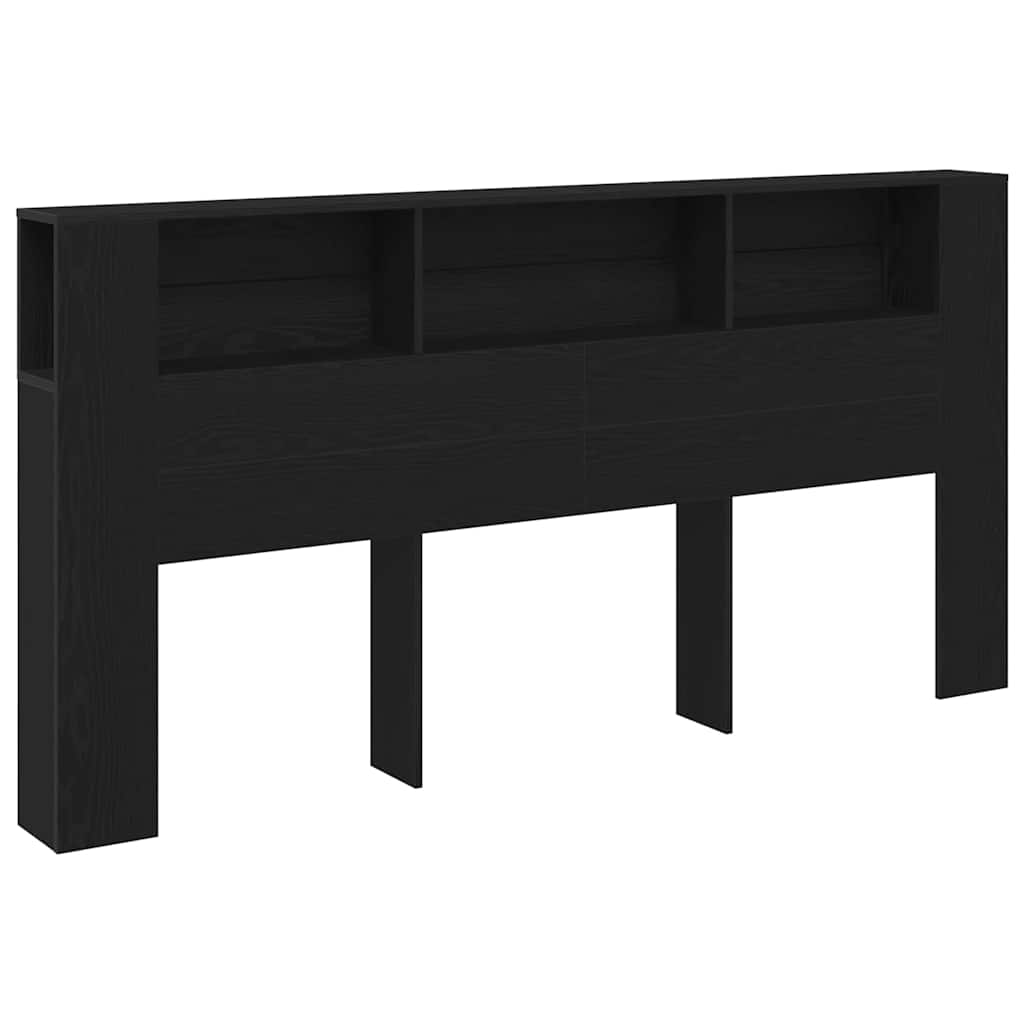 Hoofdeinde kas Zwart Eiken 200 x 18,5 x 102,5 cm Bewerkt hout is nu te koop bij PeponiXL, paradijselijk wonen!