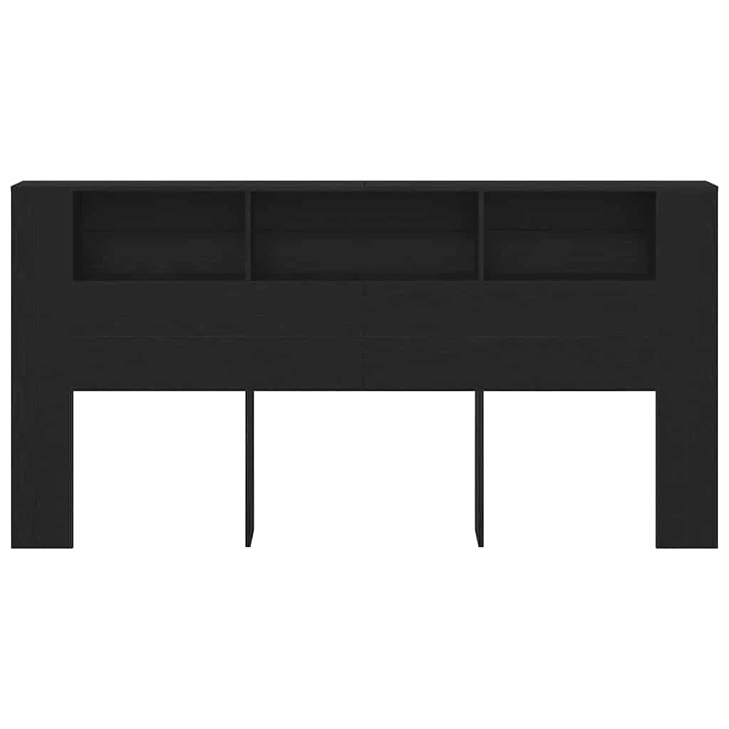 Hoofdeinde kas Zwart Eiken 200 x 18,5 x 102,5 cm Bewerkt hout is nu te koop bij PeponiXL, paradijselijk wonen!