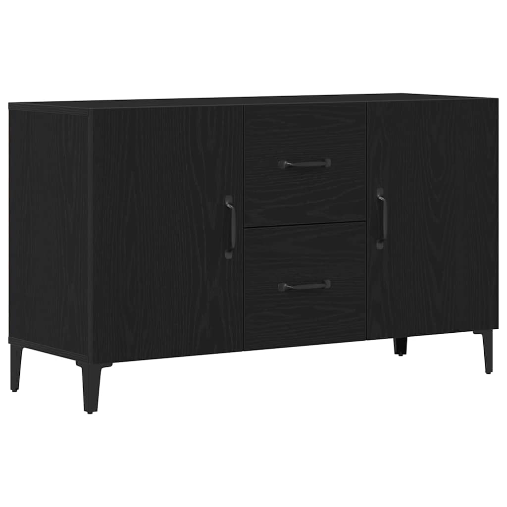 Dressoir met lade Zwart Eiken 100 x 36 x 60 cm Bewerkt hout is nu te koop bij PeponiXL, paradijselijk wonen!