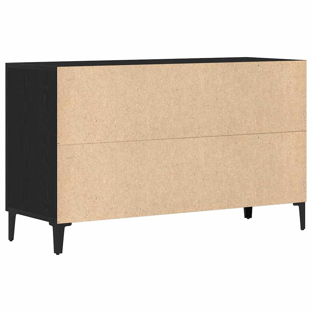 Dressoir met lade Zwart Eiken 100 x 36 x 60 cm Bewerkt hout is nu te koop bij PeponiXL, paradijselijk wonen!
