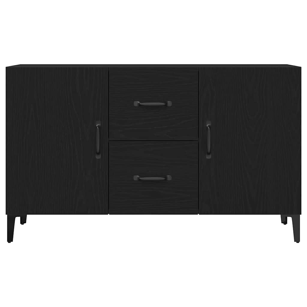 Dressoir met lade Zwart Eiken 100 x 36 x 60 cm Bewerkt hout is nu te koop bij PeponiXL, paradijselijk wonen!