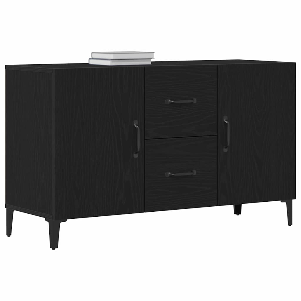 Dressoir met lade Zwart Eiken 100 x 36 x 60 cm Bewerkt hout is nu te koop bij PeponiXL, paradijselijk wonen!