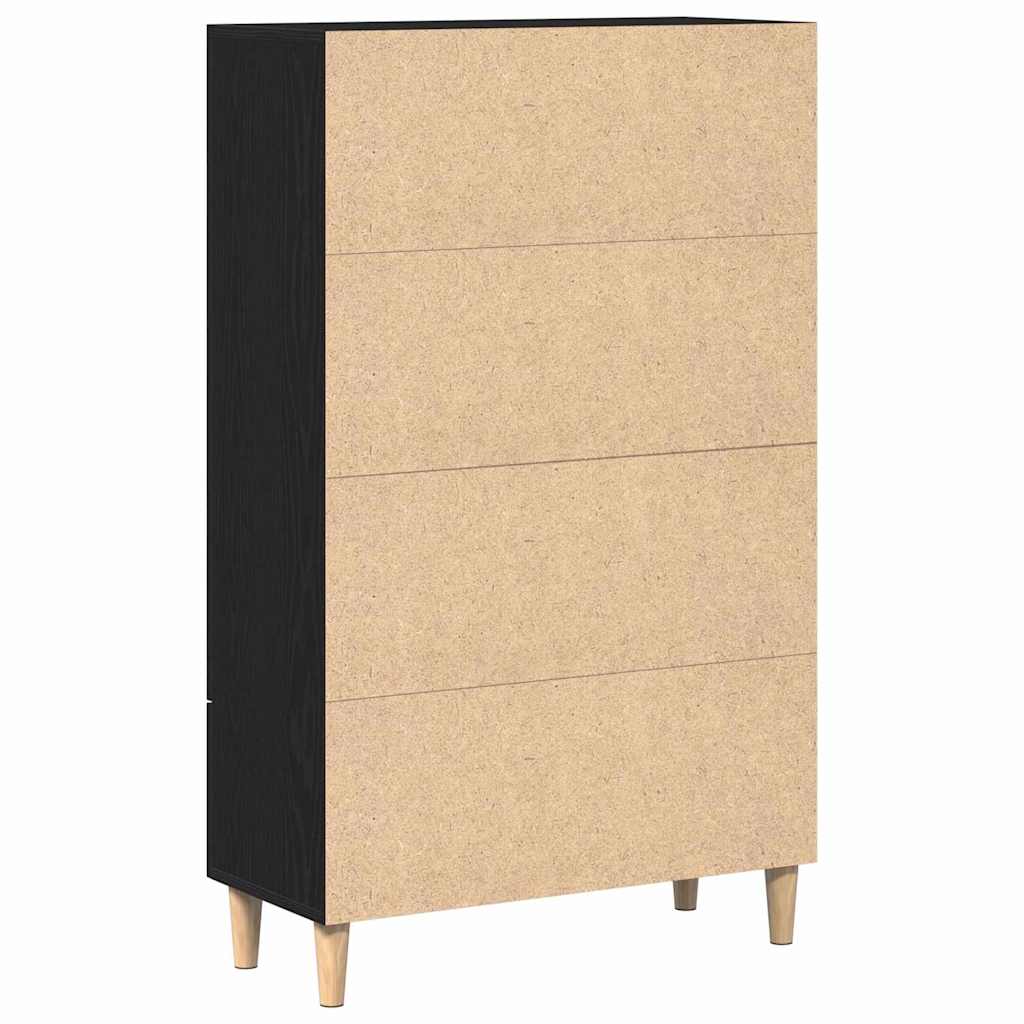 Highboard met lade Zwart Eiken 70 x 31 x 115 cm Bewerkt hout is nu te koop bij PeponiXL, paradijselijk wonen!