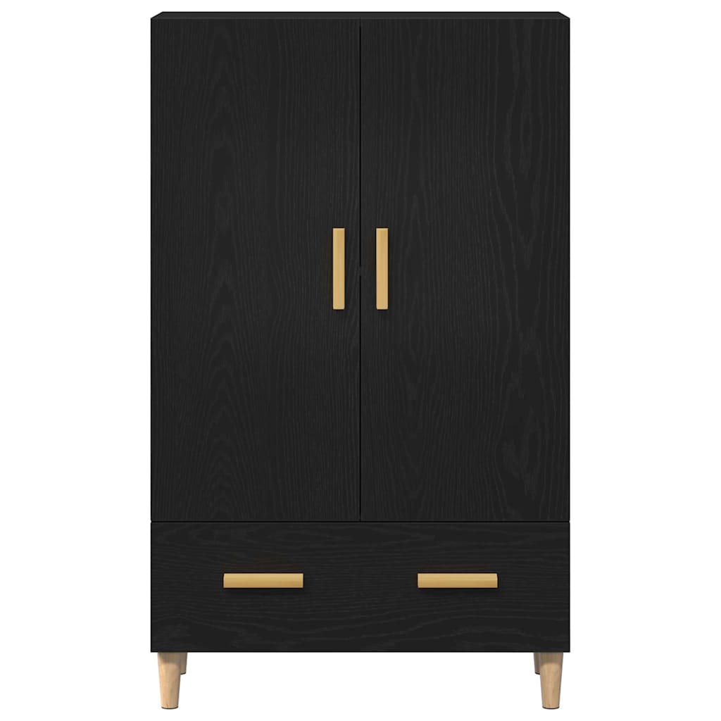 Highboard met lade Zwart Eiken 70 x 31 x 115 cm Bewerkt hout is nu te koop bij PeponiXL, paradijselijk wonen!