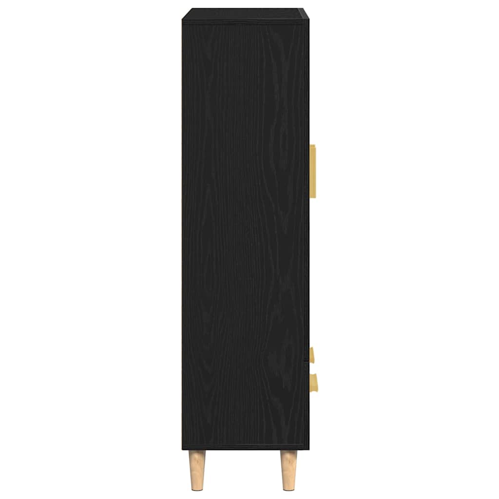 Highboard met lade Zwart Eiken 70 x 31 x 115 cm Bewerkt hout is nu te koop bij PeponiXL, paradijselijk wonen!