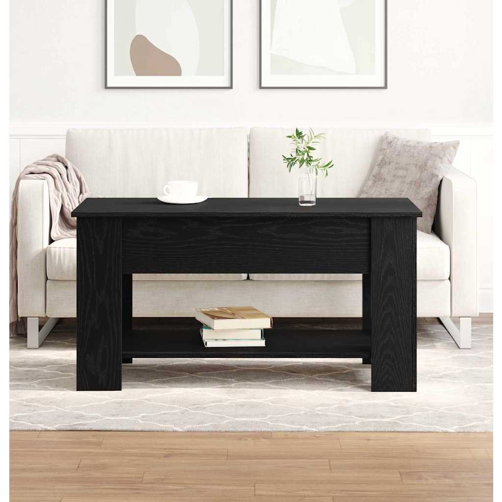 Salontafel Zwart eiken 101 x 49 x 52 cm Bewerkt hout is nu te koop bij PeponiXL, paradijselijk wonen!
