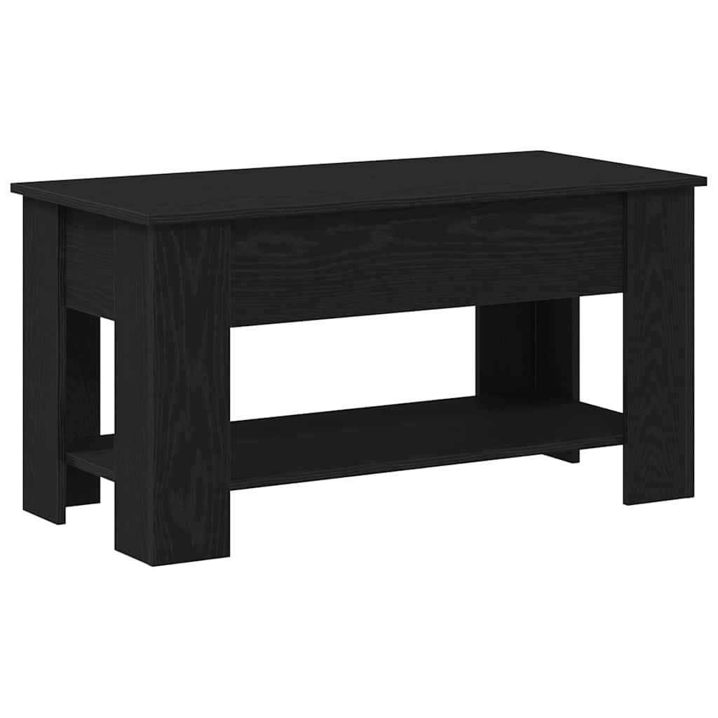 Salontafel Zwart eiken 101 x 49 x 52 cm Bewerkt hout is nu te koop bij PeponiXL, paradijselijk wonen!