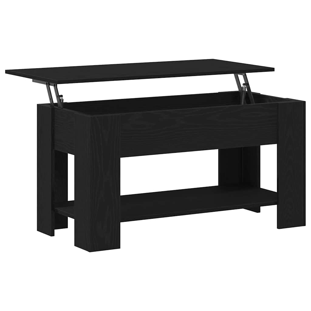 Salontafel Zwart eiken 101 x 49 x 52 cm Bewerkt hout is nu te koop bij PeponiXL, paradijselijk wonen!