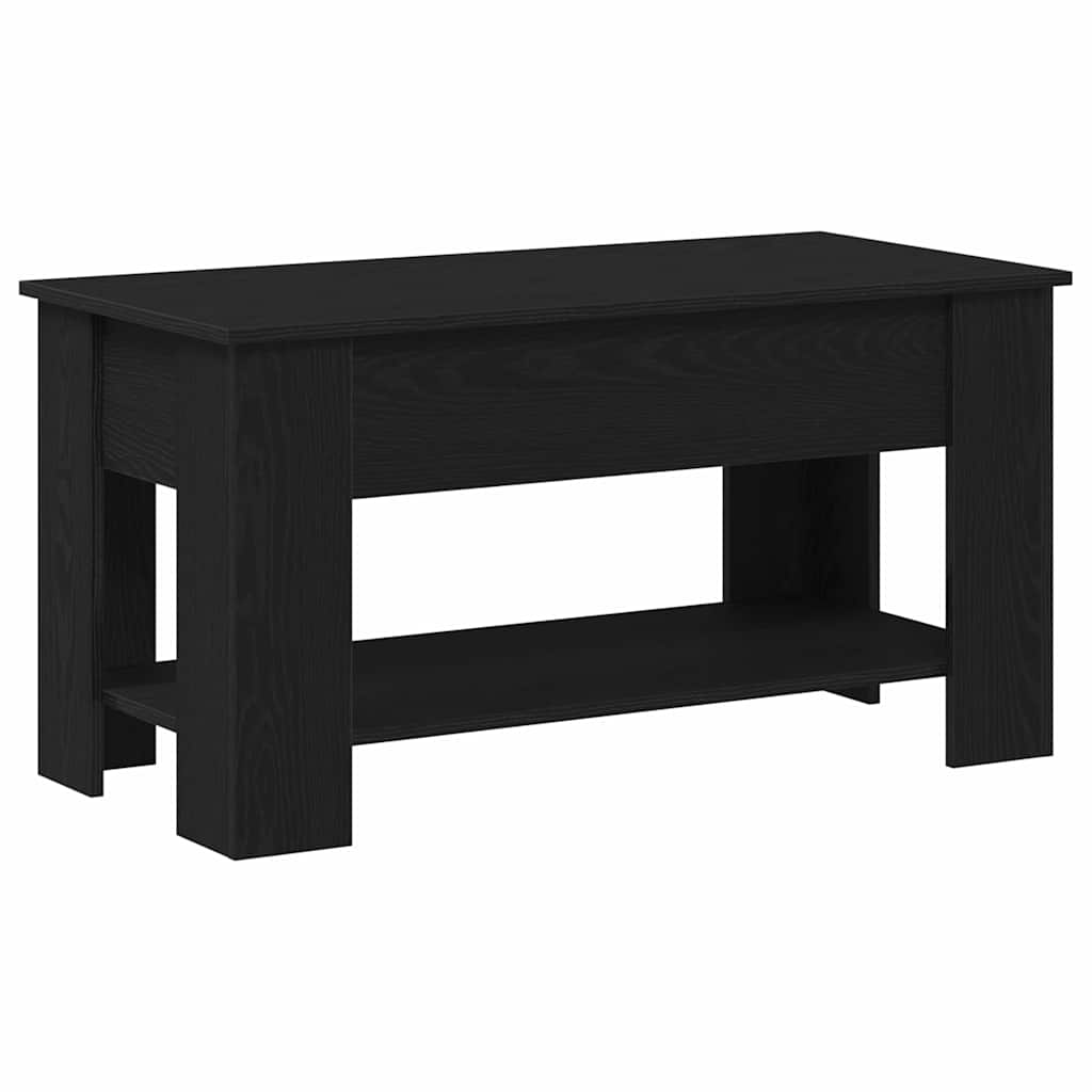 Salontafel Zwart eiken 101 x 49 x 52 cm Bewerkt hout is nu te koop bij PeponiXL, paradijselijk wonen!
