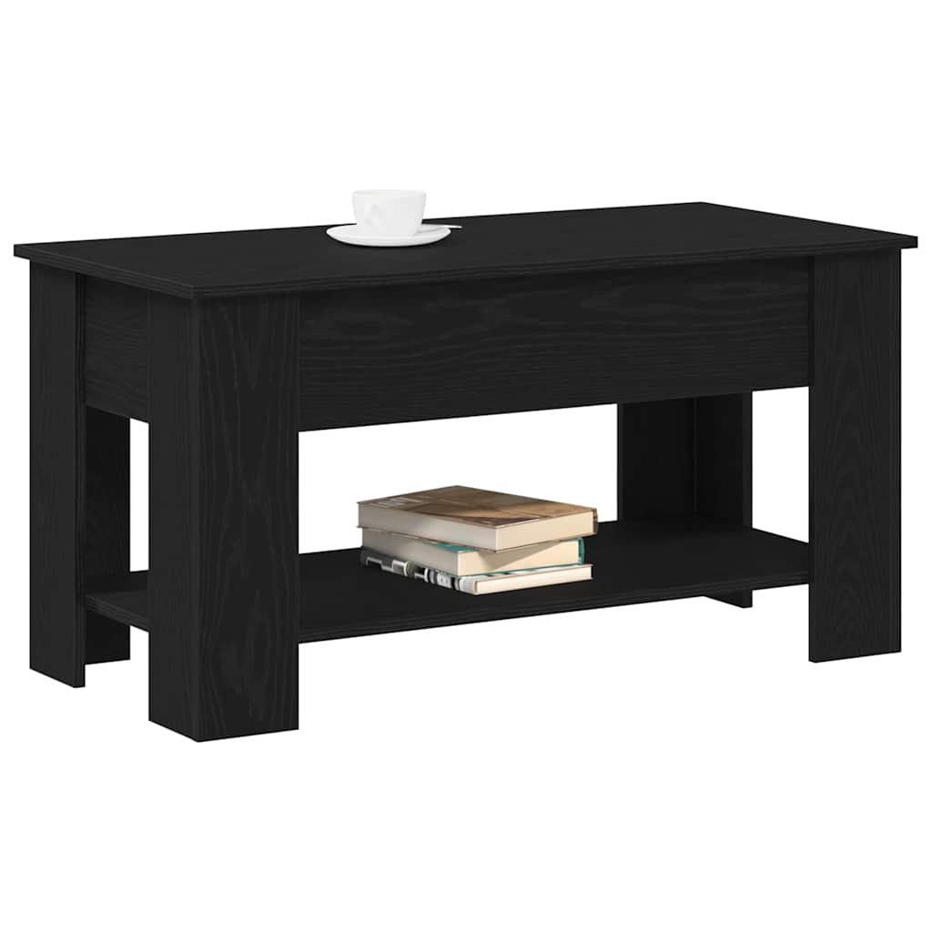 Salontafel Zwart eiken 101 x 49 x 52 cm Bewerkt hout is nu te koop bij PeponiXL, paradijselijk wonen!