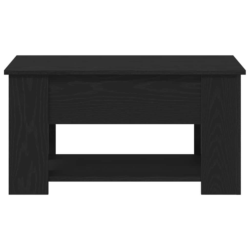 Salontafel Zwart Eiken 79 x 49 x 41 cm Bewerkt hout is nu te koop bij PeponiXL, paradijselijk wonen!