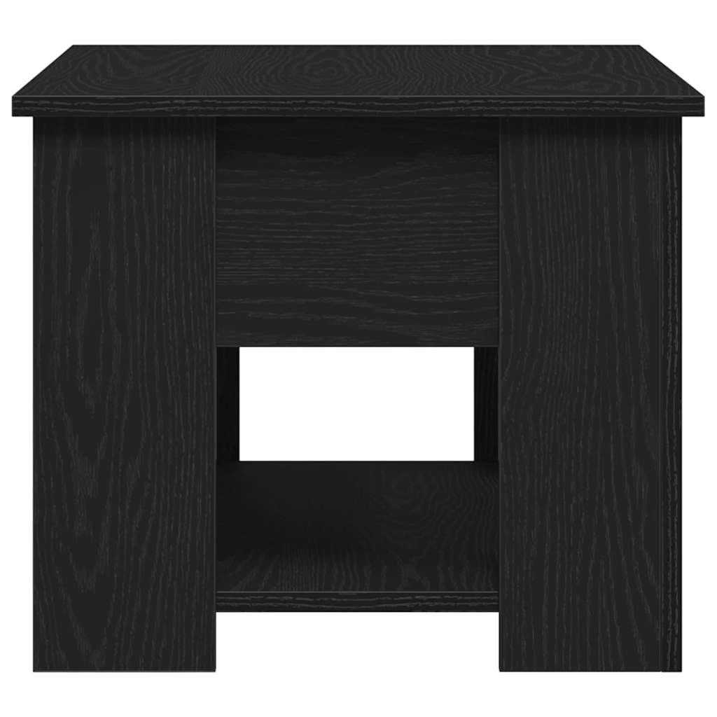 Salontafel Zwart Eiken 79 x 49 x 41 cm Bewerkt hout is nu te koop bij PeponiXL, paradijselijk wonen!