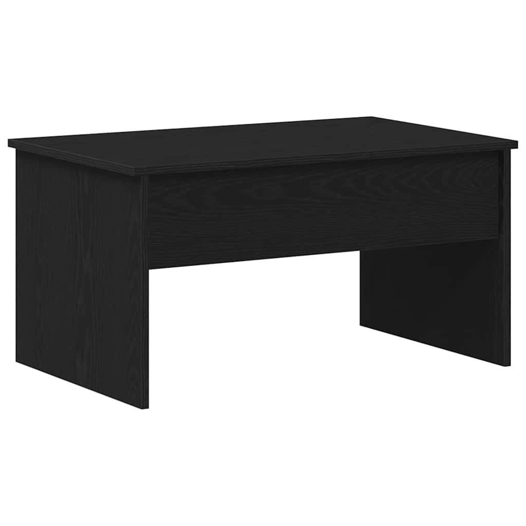 Salontafel Zwart Eiken 80 x 50,5 x 41,5 cm Bewerkt hout is nu te koop bij PeponiXL, paradijselijk wonen!