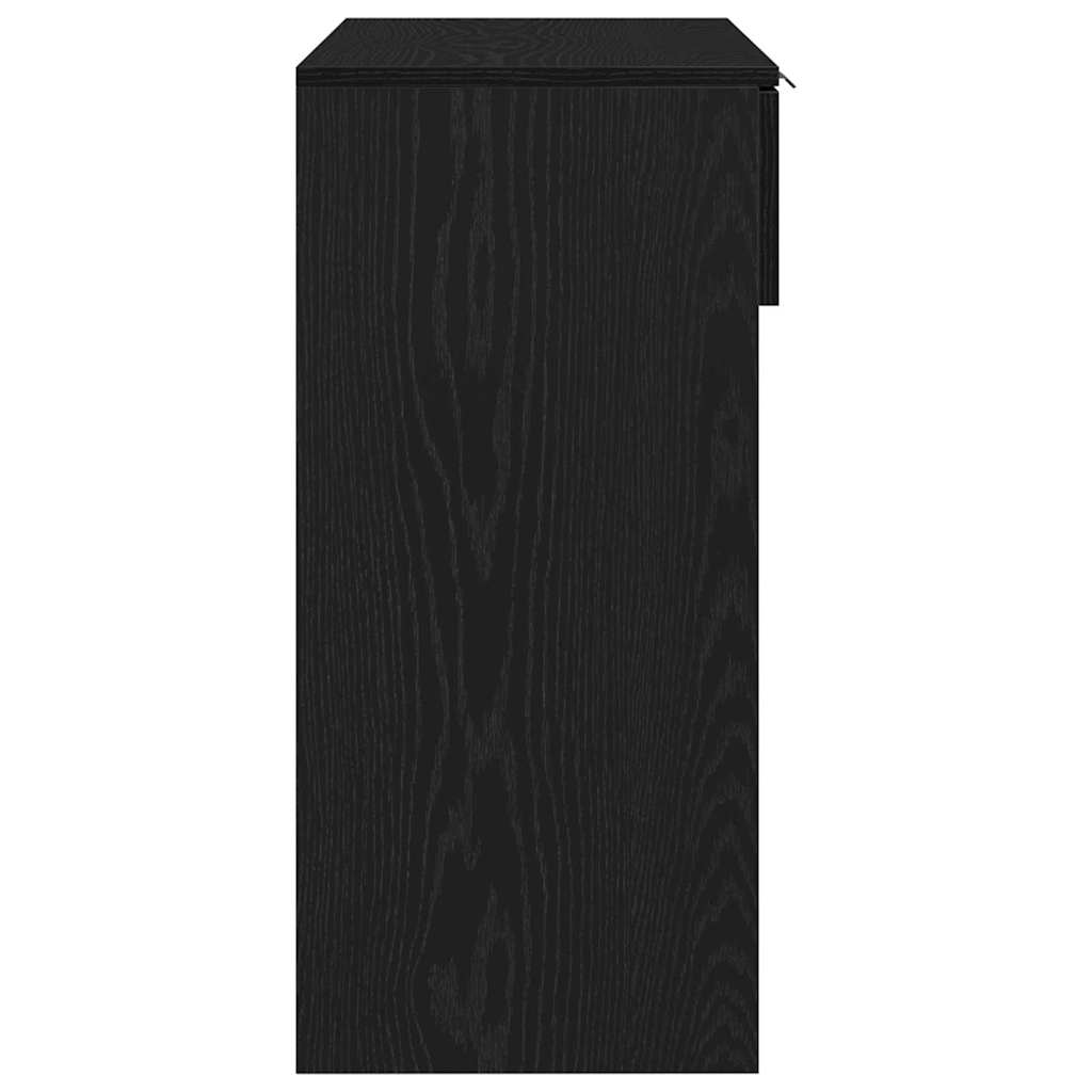 Wandtafel met lade Zwart Eiken 30 x 36 x 75 cm Bewerkt hout is nu te koop bij PeponiXL, paradijselijk wonen!
