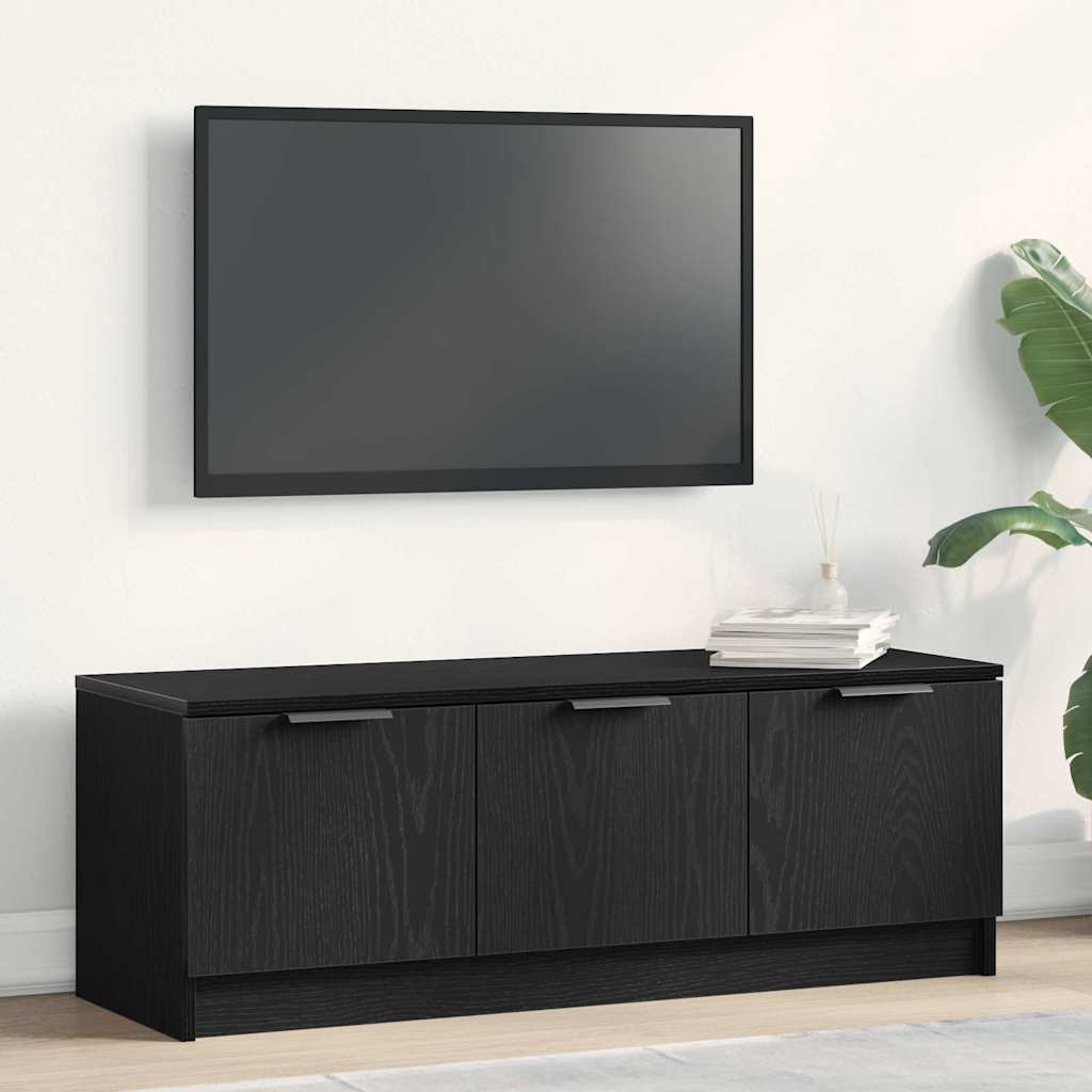 TV-kast Zwart Eiken 102 x 35 x 36,5 cm Bewerkt hout is nu te koop bij PeponiXL, paradijselijk wonen!