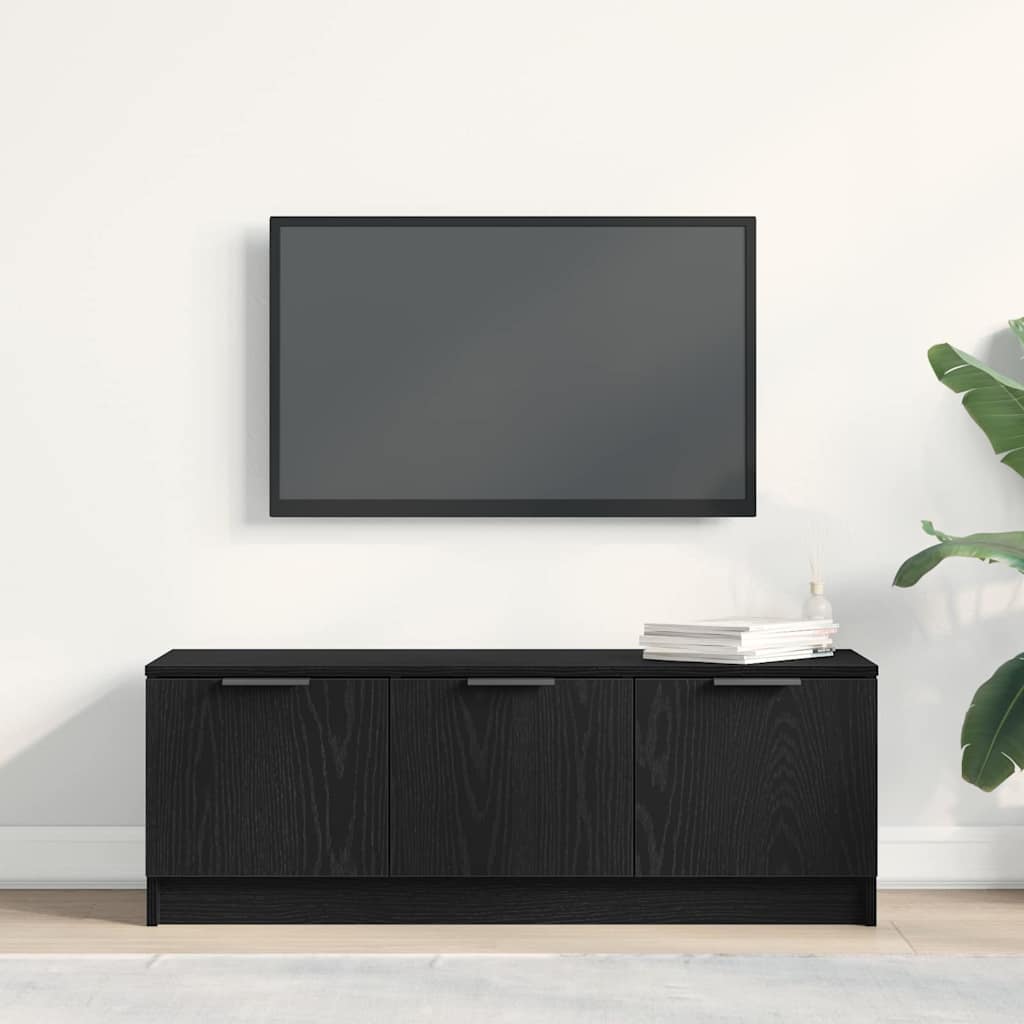 TV-kast Zwart Eiken 102 x 35 x 36,5 cm Bewerkt hout is nu te koop bij PeponiXL, paradijselijk wonen!