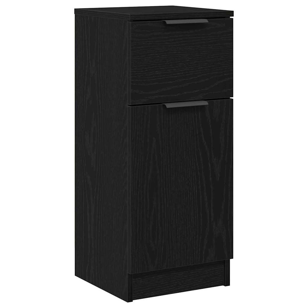 Dressoir met lade Zwart Eiken 30 x 30 x 70 cm Bewerkt hout is nu te koop bij PeponiXL, paradijselijk wonen!